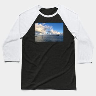 Cambois Pier and Lighthouse Baseball T-Shirt